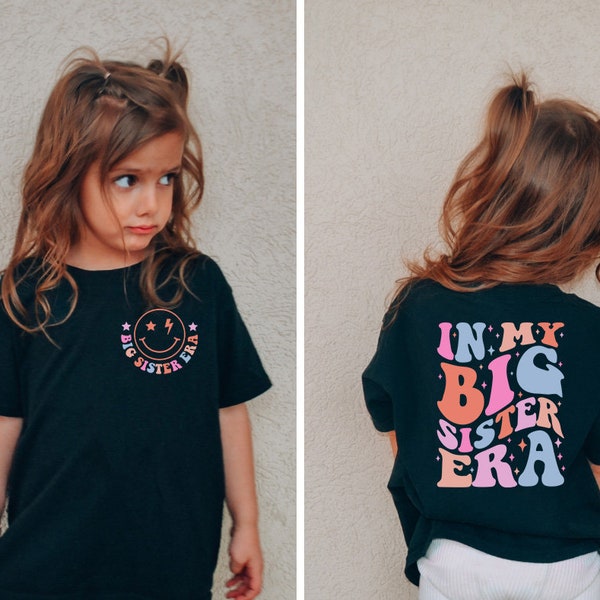 In My Big Sister Era Shirt, Big Sister Shirt, Toddler Shirt, Retro Kids Shirt, Youth Tee, Gifts for Kids, Smiley Face Tee, Gift for Girls