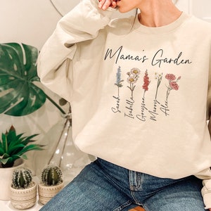 Mama's Garden Shirt, Mother Day Gift, Birth Month Flower Shirt, Mom's Flowers Garden Sweater, Custom Mom Shirt, Custom Flower Shirt