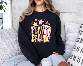 Play Ball Shirt, Softball Sweatshirt, Sports Tee, Sports Mama Sweater, Gift For Mama, Softball Mom Shirt
