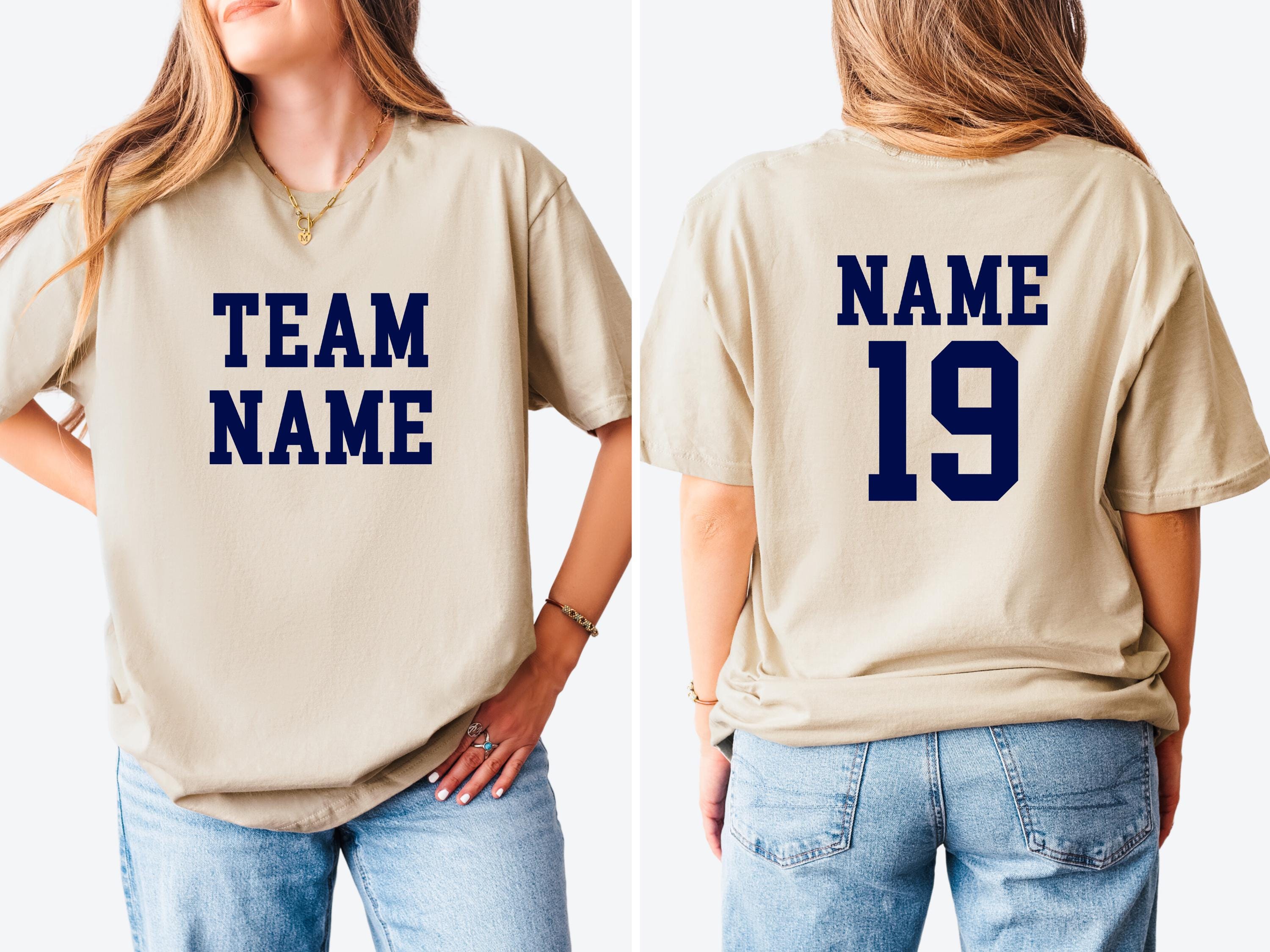 Custom Sports Shirt, Your Team Shirts, Front Back Name and Number Shirt, Sport Tees, Personalized Sports Shirt, Game Day Shirt, Sports Team