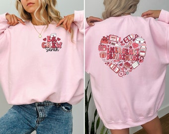 Heart Emergency Department Shirt, Custom ER Crew Sweatshirt, Custom ER Shirt, Gift For Nurse, Emergency Room, Emergency Department Gift