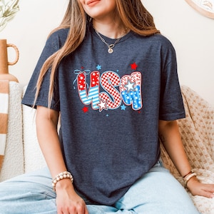 USA Shirt, Party in USA Shirt, Retro American Shirt, Cute 4th Of July Sweatshirt, Patriotic Shirt, Independence Day Tee, 4th Of July Tee