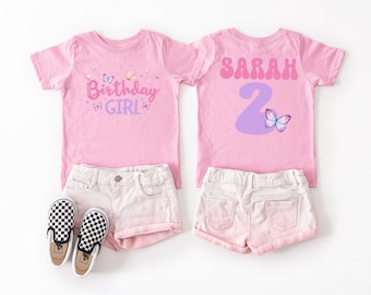 Custom Birthday Girl Shirt, 2nd Birthday Shirt, Second Birthday Gift, 2nd Birthday Party Tee, Cute Two Sweatshirt, Girl Birthday Party Gift