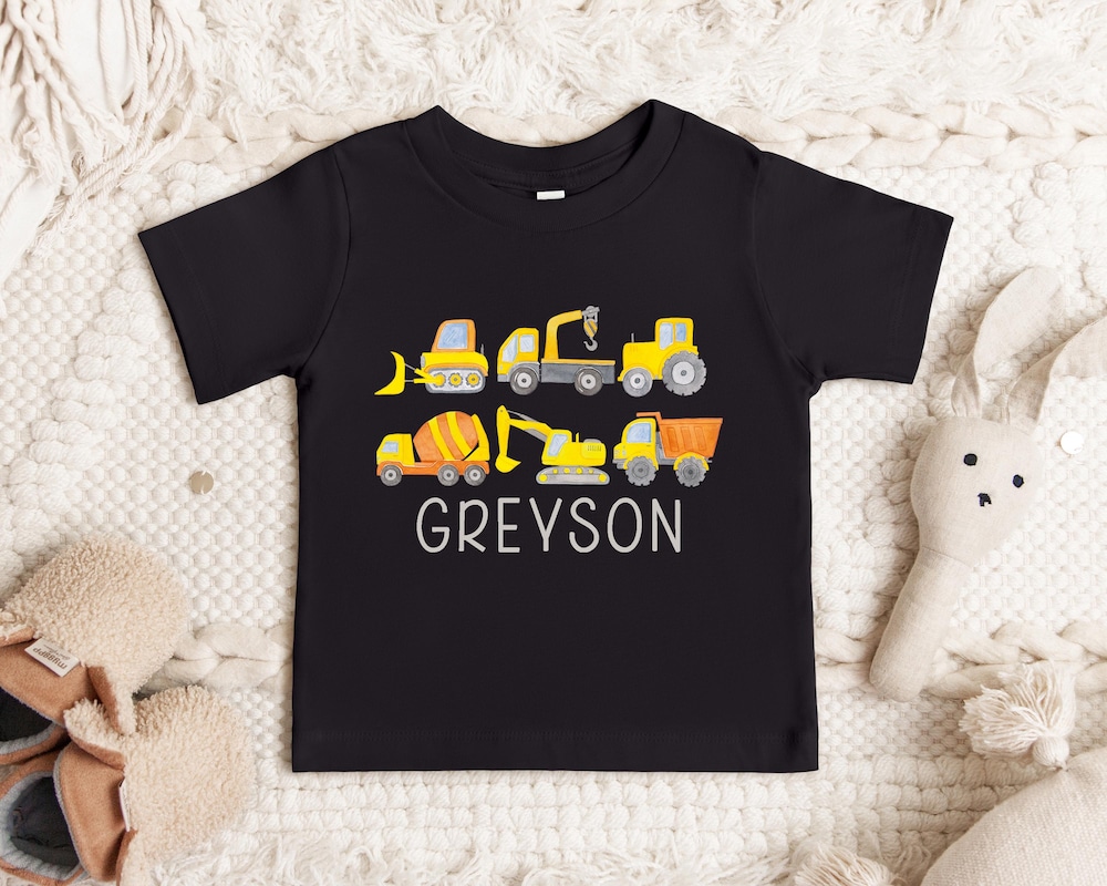 Shirtless Style Personalized Construction Shirt, Truck Shirt, Truck Kids Shirt, Truck Name Shirt, Toddler Shirt, Boys Shirt, Construction Kids Shirt