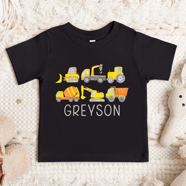 Personalized Construction Shirt, Truck Shirt, Truck Kids Shirt, Truck Name Shirt, Toddler Shirt, Boys Shirt, Construction Kids Shirt
