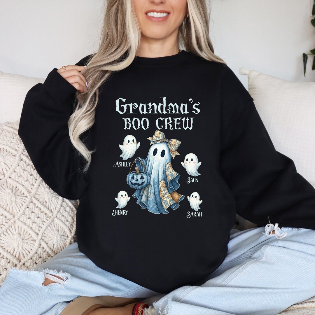 Custom Grandma’s Boo Crew Shirt, Personalized Halloween Family Ghost T ...