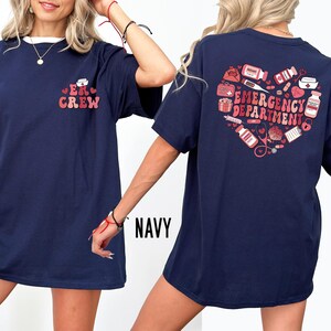 Heart Emergency Department Shirt, Custom ER Crew Sweatshirt, Custom ER Shirt, Gift For Nurse, Emergency Room, Emergency Department Gift image 5