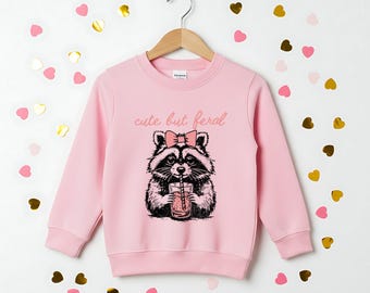 Cute But Feral, Raccoon Toddler Shirt, Funny Animal Tee, Somebody's Feral Child, Kids Toddler Shirt, Youth Tee, Cute Raccoon Kids Gift