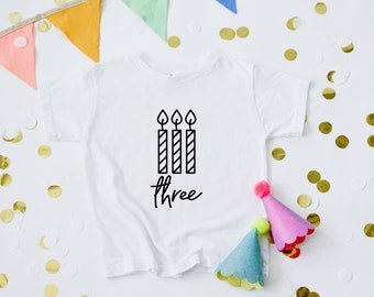 Three Candle Birthday Shirt, 3rd birthday, 3rd candle birthday, Third Birthday Shirt Boy, 3rd Birthday Shirt Girls, Third Birthday Shirt