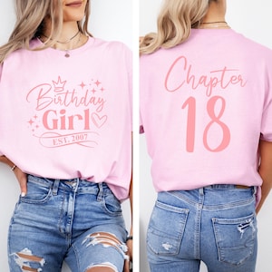 Birthday Girl Shirt, 18th Birthday Era Shirt, Girl Birthday Party Shirt, 18th Birthday Gift, Hello Eighteen Outfit, Birthday Chapter 18 Tee