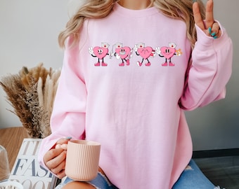 Heart Valentine Nurse Shirt, Nurse Conversation Hearts Tee, Micu Nurse Gift, Peds Nurse, Valentine Heart Sweatshirt, Happy Valentines Shirt
