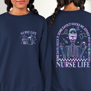 Rocking Nurse Shirt, Some Days I Rock It Some Days It Rocks Me, Funny Nurse Skeleton Tee, Nurse Life Mode, Mama Shirt, Nurse Graduation Gift