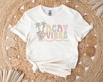 Skeleton Vacay Vibes, Vacation Shirts, Beach Shirts, Summer Girls Shirts, Vacation Graphic Tees, Vacay Vibes, Skeleton Vacation Shirt