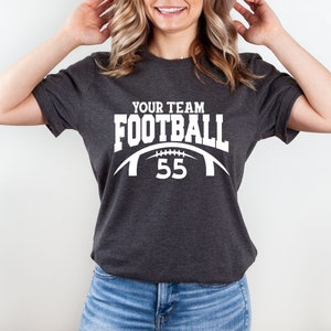 Personalized Football Mom Shirt for Game Day Shirt, Custom Football Mom Gift, Football Shirt for Women with Team Name Custom Football Tshirt