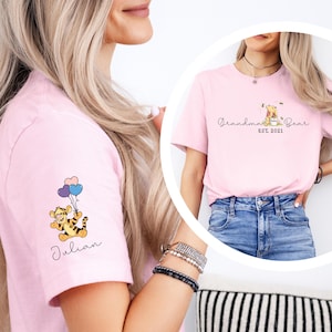 Custom Mama Bear Shirt, Mother Day Gift, Winnie the Pooh Mothers Days Gift, Grandma Bear Shirt with kid names, Christmas gift
