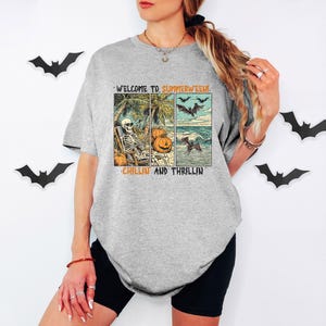 Summerween Shirt, Spooky Summer Tee, Halloween in July Shirt, Funny Halloween Shirt, Retro Summer Goth Tee, Summer Halloween T-Shirt