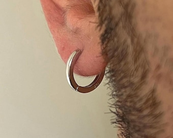 Men’s Classic 925 Silver Small Huggie Hoop Earrings | Minimalist Style Earrings For Men