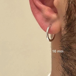 Men’s Titanium Hoop Earrings |  Plain Huggie Earrings | Minimal Men’s Jewellery