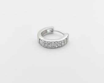 100% 925 Argento Sterling Nero Colore Retrò Orecchini A Cerchio Huggie - Foto 5