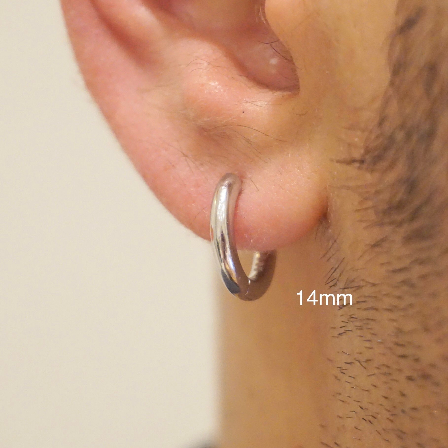 6mm Thick Chunky Hoop Earrings - Pair - 925 Sterling Silver