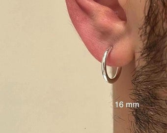 Mens Hypoallergenic Hoop Earrings |  Plain Titanium Huggie Earrings | Easy Care