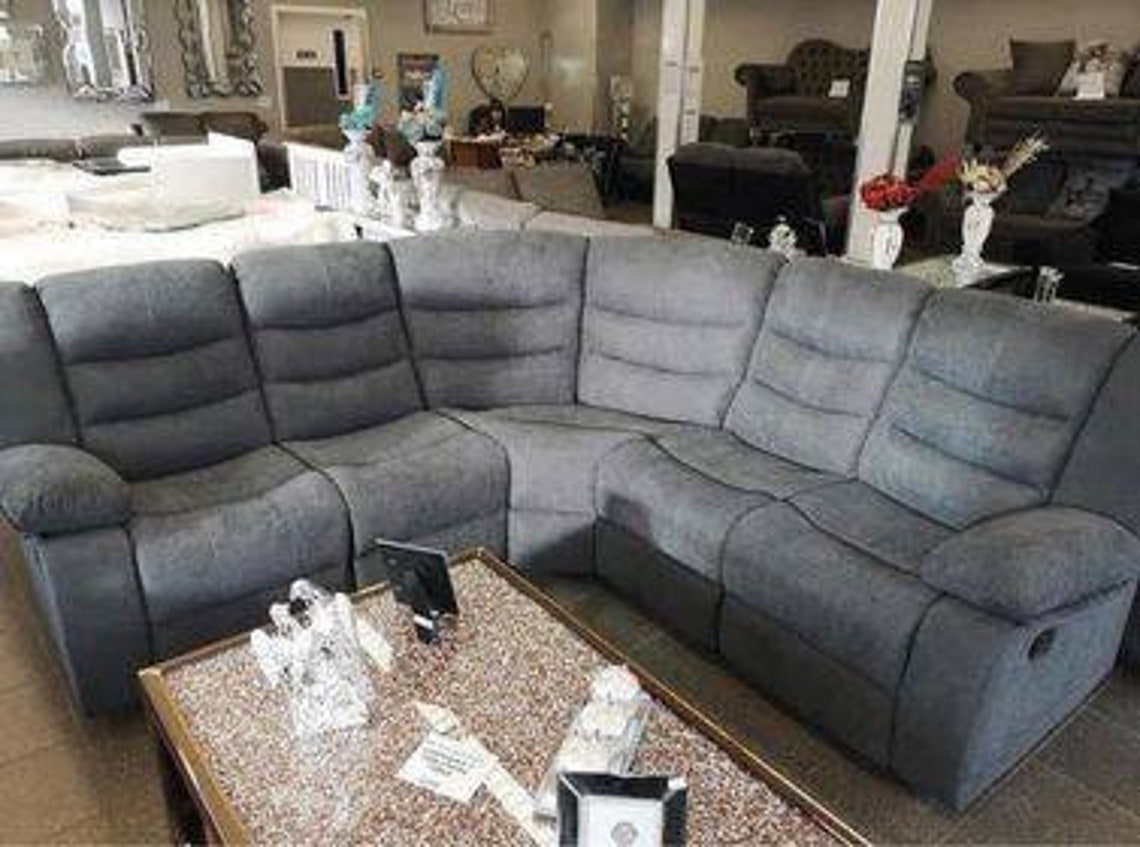 Grey Fabric Recliner Corner Sofa Range Etsy UK