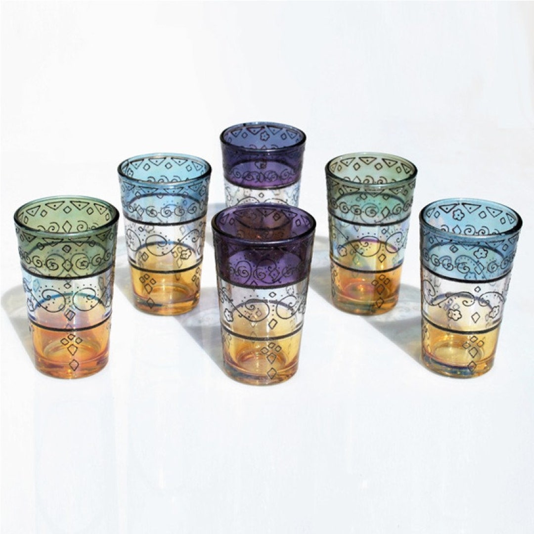 Türkische Teegläser Set - 12-teilig Im Egyptian Style Mit Untertassen
