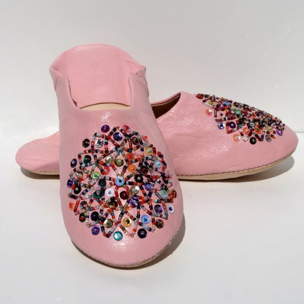 Marokkanische Hausschuhe |  Pantoffeln Leder | Damen Lederschuhe  MOSONA Gr. 38-42