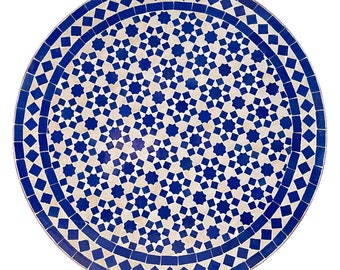 Table en mosaïque marocaine | Table bistrot | Tableau arabe | table à thé | Table de jardin ANKABUT D60cm