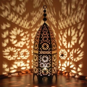 MSEDES H105cm oriental lantern | Moroccan garden lantern | Metal lantern | Oriental lantern | Iron lantern | Floor lantern