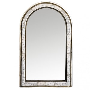 Moroccan mirror | Oriental wall mirror | Wall decoration mirror from Morocco, handmade | Mirrors LOUDAYA white H82cm