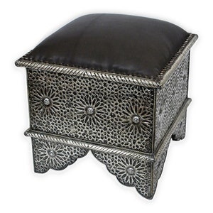 Moroccan camel stool | Stool | Oriental footstool | Arabic leather seat cushion handmade OTTOMAN stool ANDALUS-2