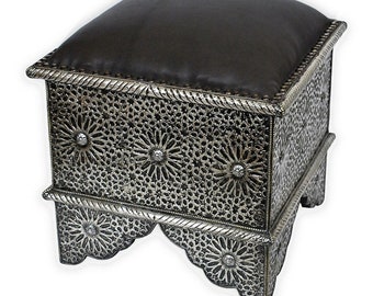 Moroccan camel stool | Stool | Oriental footstool | Arabic leather seat cushion handmade OTTOMAN stool ANDALUS-2