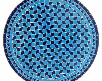 Marokkanischer Mosaiktisch | Bistrotisch | Tisch | Teetisch | Gartentisch Fassia- blau türkis Ø 60 cm