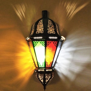 Applique orientale Applique marocaine Applique murale Maroc abat-jour en verre Balta Multi
