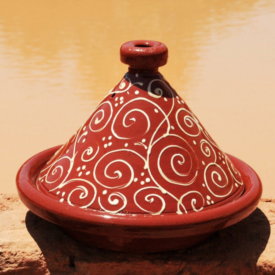 Tajine Du Maroc, Cuisine Tajine Ragoût Marocain Marmite de Cuisson Henna D32cm