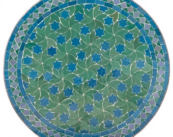 Table en mosaïque marocaine | Table bistrot | tableau| Table à thé | table de jardin RAFRAF-MIDADI RONDE Ø 60 cm