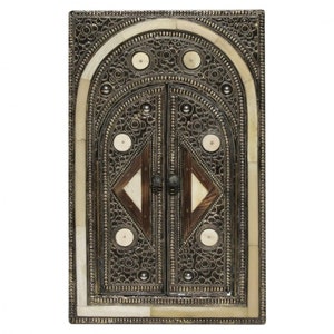 Moroccan mirror H 40 cm | Oriental wall mirror | Wall decoration mirror from Morocco brass handmade DIWAN