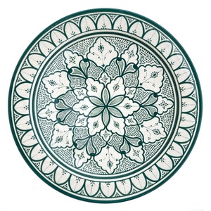 Oosterse kom | Handbeschilderde keramische kom uit Marokko, rond | Handgemaakte keramische kom | Kom Ø40cm T4