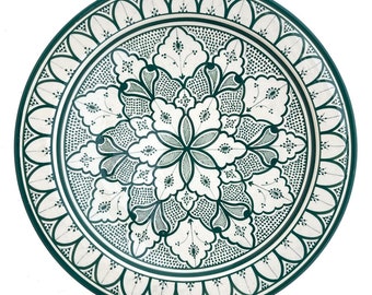 Oosterse schaal | Handgeschilderde keramieken schaal uit Marokko Rond | Handgemaakte keramische kom | Kom Ø40cm T4