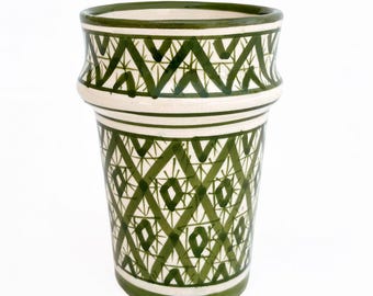 Hand-painted ceramic mugs | Mugs | Handmade ceramic mug from Morocco | Ceramic drinking mug | Handleless mug 200ml BMK1