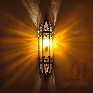 62 cm Moroccan wall lamp Morocco wall lamp Oriental wall lamp made of glass "Comera" Amber