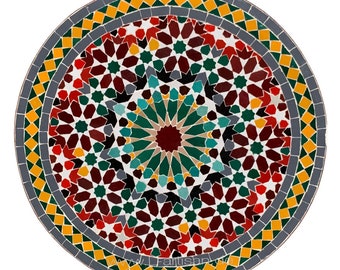 Table Mosaïque Marocaine | table bistrot | tableau | table à thé | Table de jardin Tables de terrasse | Salon de jardin Mirage D60cm Multicolore