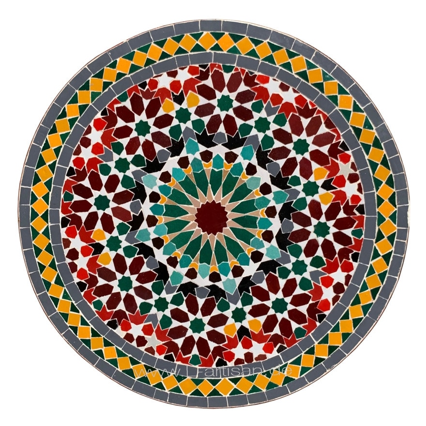 Table mosaïque marocaine | Table bistro | Table | Table à thé | Table de jardin | Tables de terrasse | Mobilier de jardin Mirage D60cm Multicolore