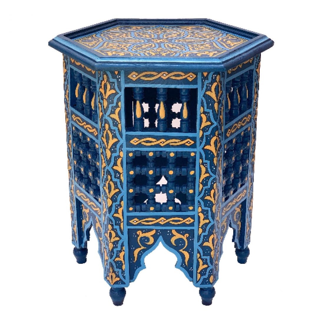 Oriental Hand-painted Wooden Table | Moroccan Wooden Tea Table | Arabic ...