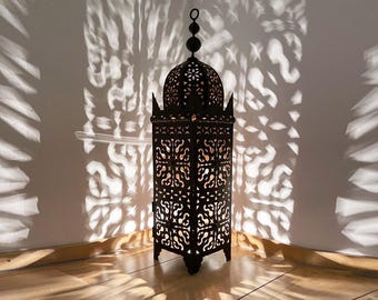 Lanterna orientale SAMA H95cm | Lanterna da giardino marocchina | Lanterna araba | Lanterna orientale in ferro | Lanterna da terra in metallo