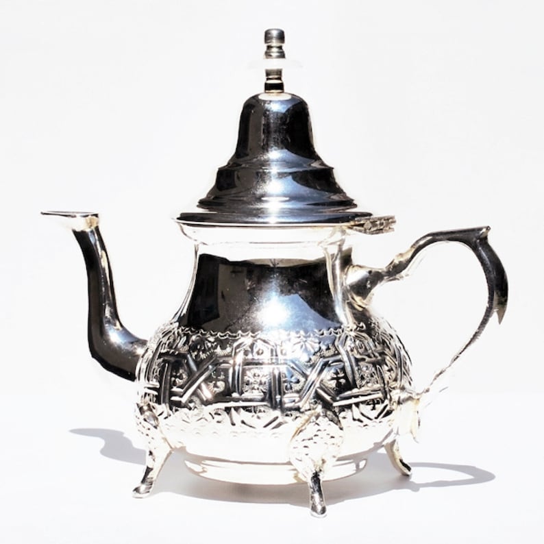 Orientalny czajniczek Marokański czajniczek Arabski czajniczek Ręcznie robiony czajniczek garnek Ręcznie robiony czajniczek FES 800ml