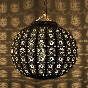 oriental hanging lamp Moroccan pendant lamp Moroccan Lantern Hanging Lamp Hanging lantern Ceiling lamp Kora_M Silver image 2