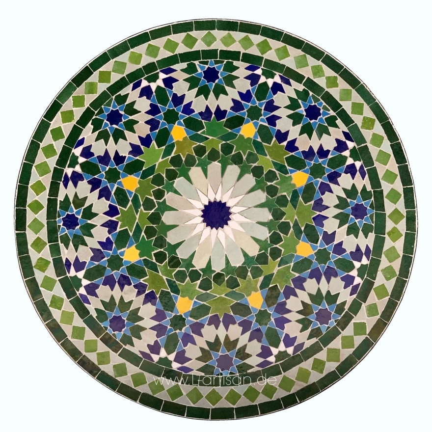 Table mosaïque marocaine | Table bistro | Table | Table à thé | Table de jardin | Tables de terrasse | Mobilier de jardin Malakut D60cm