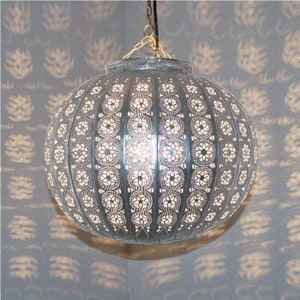 oriental hanging lamp Moroccan pendant lamp Moroccan Lantern Hanging Lamp Hanging lantern Ceiling lamp Kora_M Silver image 5